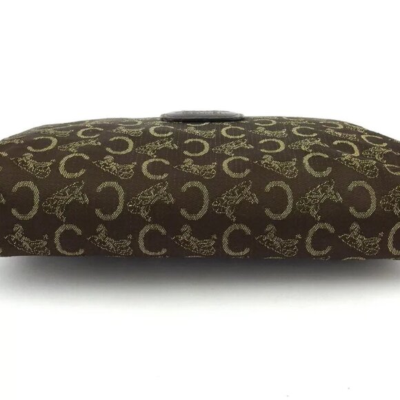 CELINE Clutch Bag C Macadam Beige Canvas ?~ Leather Authentic - Picture 5 of 7